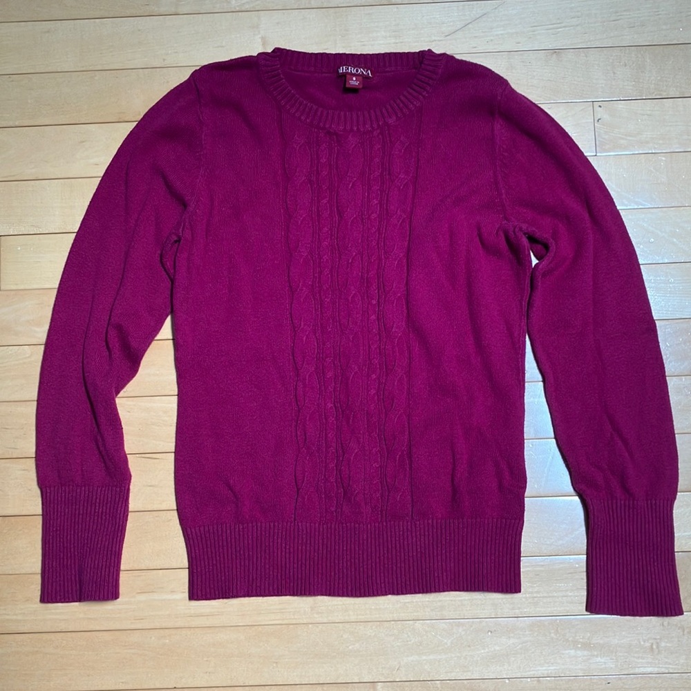 Fuchsia Cabled Merona Sweater